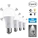 Elfeland Motion Sensor Light Bulb Dusk to Dawn 7W Radar LED Smart Light Motion E26 Base 6500K LED Light Bulbs Indoor Outdoor Auto On/Off Smart Bulb White Night Lights(4 Pack)
