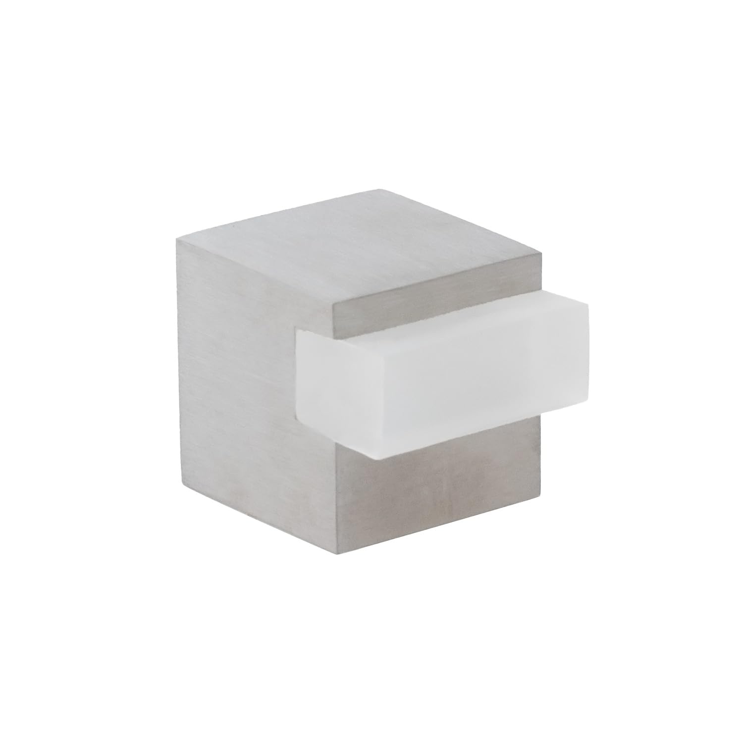 EVI Herrajes | Floor Door Stop - Square Design | 20x20 mm | Steel - White Rubber | Adhesive Mounting| I-197/20