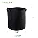 OPULENT SYSTEMS 5-Pack 3 Gallon Grow Bags Heavy Duty Thickened Nonwoven Fabric Containers for Potato/Plant Growing Pots with Handles (Black)