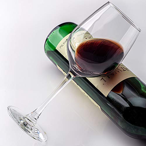 12-Ounce Red White Wine Glasses Set of 8, Lead Free Classic Design Wedding Wine Cups