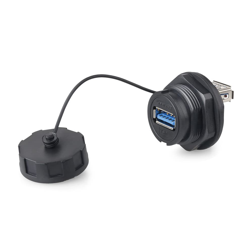 CNLINKO YU-USB Industrial Waterproof Connector IP65 USB3.0 Circular Connector High-Speed Data Transmission Aviation Connector PBT Plastic Shell Connector Female Socket