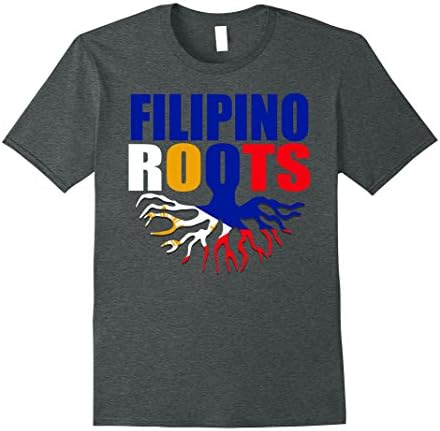 Mens Storecastle: Filipino Roots Philippines Flag Gift T-Shirt Large Dark Heather