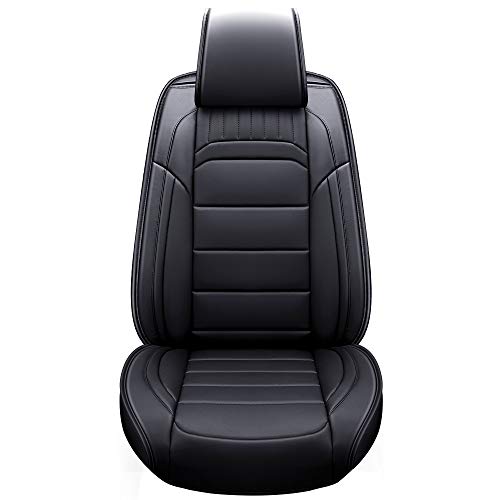 Car Seat Covers(Easy to Install) Easy to Clean Leather Car Seats Cushion, Waterproof and Fit All Seasons(COLOGo)Universal for 5 Seats Vehicles/Car/Truck/SUV Fit for Most Hyundai HondaToyota (Black)