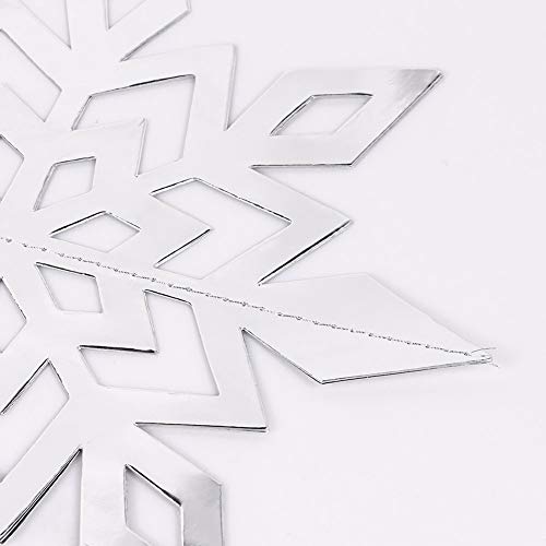 JOLLYSTYLE 12PCS Christmas Snowflake Hanging Decorations - Holiday/New Year/Winter Wonderland Party Supplies Favors 3D Glitter Large White Snowflakes