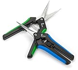 Hydroponic 2Pack Microtip Straight blade/Curved Blade Flower Leaf Trimmer Pruning Shears by Greenthumbpro