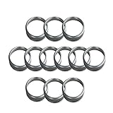 THINKCHANCES Food Safe and BPA Free Silver Stainless Steel Rust Resistant Screw Bands/Rings for Mason, Ball, Canning Jars (12 Pack, Regular Mouth)