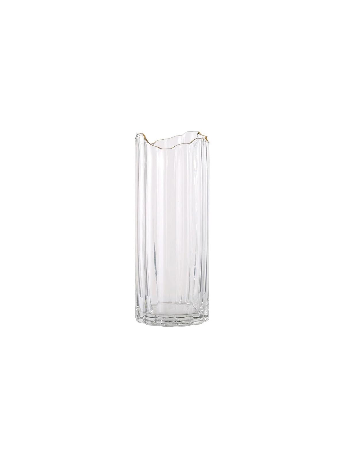 PEPAXON Tall Glass Vase for Flower Green Vase Round Heavy Large Cylinder Vase Home Decoration Transparent 12x30cm
