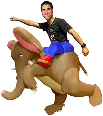 Inflatable Snake Costume Adult Fancy Halloween Party Birthday Cosplay Fancy Dress up Suit (Elephant-1)