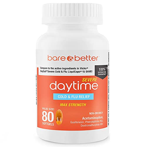 Daytime Severe Cold & Flu Relief Softgels, MultiSymptom Relief for
