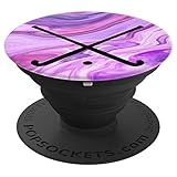 Field Hockey Player Sticks Gift - Purple Pink Marble - PopSockets Grip and Stand for Phones and Tablets