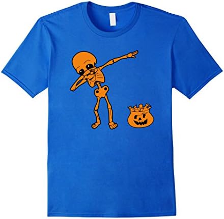 Mens Dabbing Skeleton T-Shirt Dab Hip Hop Skull Shirts Kids Adult 3XL Royal Blue