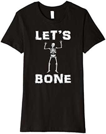 Womens Lets Bone Skeleton Cute Funny Halloween Party T Shirt Skull XL Black