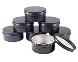 3 oz.Tins Black Aluminum Metal Tin Round Screw Top