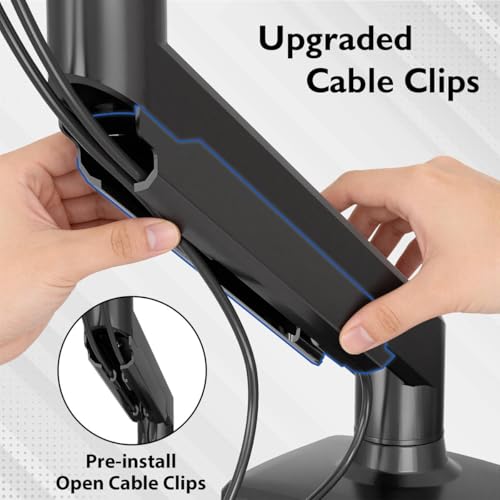 BONTEC 2 x Articulated Gas Spring PC Monitor Arm, Dual PC Monitor Arm Compatible with 13-32 Inch Monitors, Capacity 3-9 kg, Rotation 360°, Tilt ±90°, Pivot±90°, VESA 75/100 mm