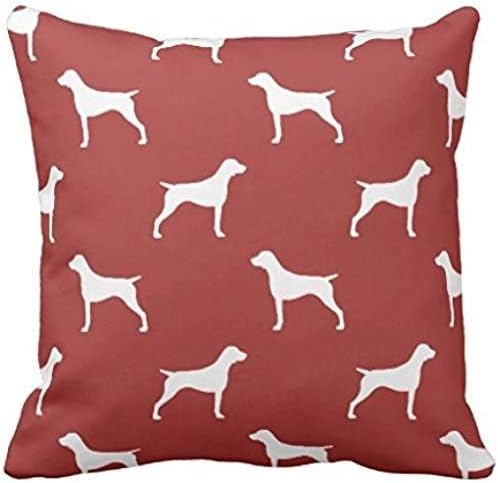 German Shorthaired Pointer Silhouettes Pattern Red pillow case 1818