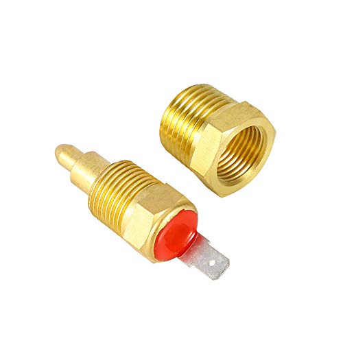 Fan Thermostat Temperature Switch with 3/8" Pipe Thread, 185 to 175 Degree Electric Engine Cooling Fan Thermostat Temperature Sensor Switch, Fits 10" 12" 14" 16" Fan (With Pipe Thread)