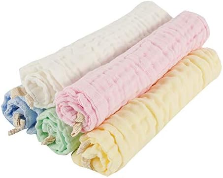 Skyblue ベビー ガーゼハンカチ 10枚セット タオル よだれかけ 綿100 無地 6重ガーゼ ガーゼタオル 赤ちゃん 女の子 お食事 ベビービブ エプロン 25 Off 男の子 新生児 30x30cm