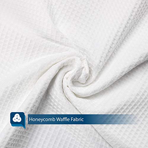 image for Barossa Design Honeycomb Waffle Weave Shower Curtain Cotton Blend Extr