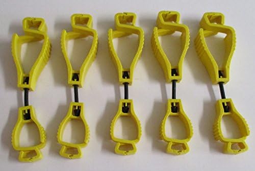 (5 Pack) GLOVE GUARD Clips Safety Gear with Breakaway Design (Yellow)