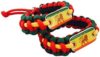 Rasta Charms Ethiopian Flag Paracord Rasta Bracelets (Ethiopian Flag with Lion)