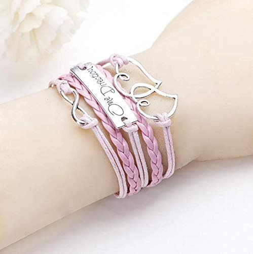 Fashion Infinite Bracelet Leather Knit Rope Love One Direction Heartpunk Charms