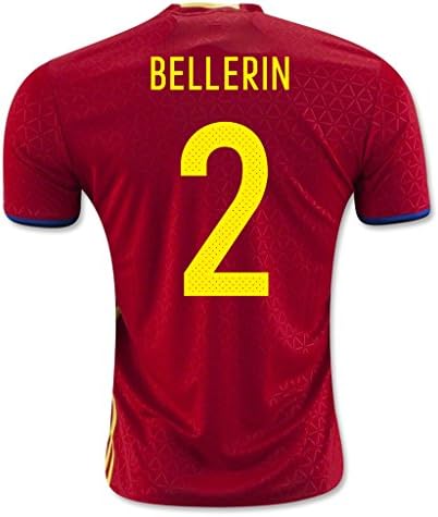 Red #2 Bellerin Home Match Football Soccer Adult Jersey EURO 2016