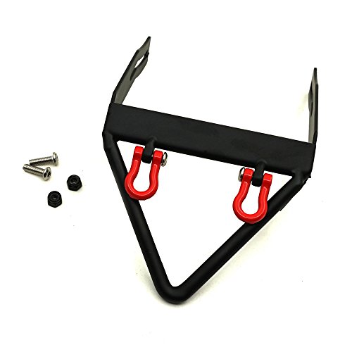 1/10 Scale RC Car Metal Front Bumper with Winch Mount Shackles for Axial SCX10 Upgrade