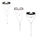 VK Accessories 3 Sets Multilayered Lace Chokers Necklace Gold Bar and Love Crystal Pedant Velvet Chokers