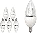 TCP LED Torpedo Shaped, Candelabra Based Light Bulbs, 40 Watt Equivalent, Dimmable, Soft White (2700K) (6 Pack)