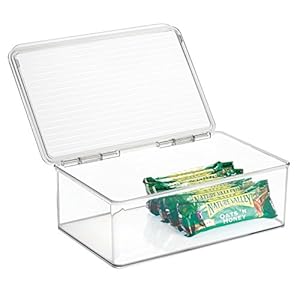 iDesign-63132-Kitchen-Binz-Stackable-Box-1825cm-x-2725cm-x-95cm-Clear iDesign Stackable Storage Box for Kitchen, 18.25cm x 27.25cm x 9.5cm, Clear, 63132