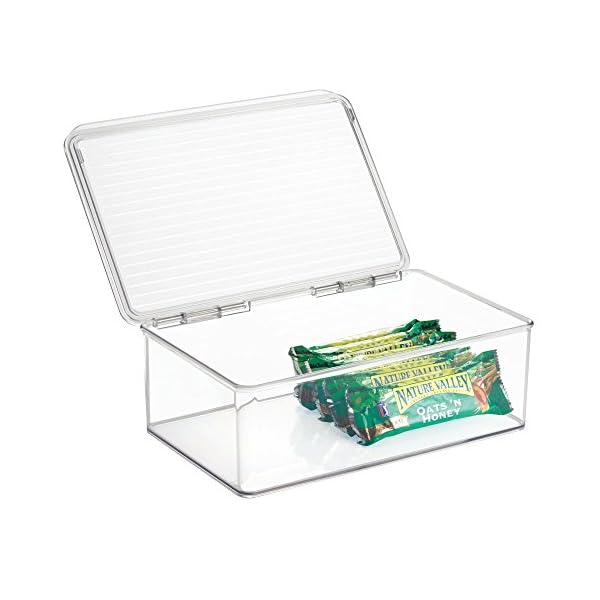 iDesign-63132-Kitchen-Binz-Stackable-Box-1825cm-x-2725cm-x-95cm-Clear iDesign Stackable Storage Box for Kitchen, 18.25cm x 27.25cm x 9.5cm, Clear, 63132