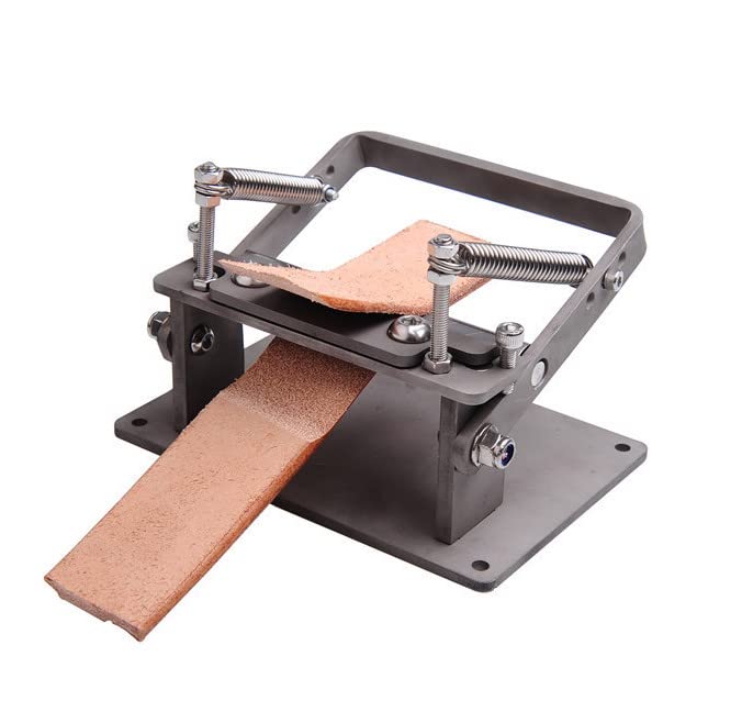 Leather Splitter Machine Stainless Steel Manual Leather Skiver Peeler Adjustable Beveler Paring Machine for Craft DIY Cutting Tool