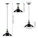 LEONLITE Industrial Metal Pendant Light, Edison Vintage Style Hanging Barn Lampshade, Metallic Interiorn, Matte Black, ETL Listed, E26 Base, for Kitchen, Pool Table, Dining Room