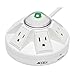 Accell Powramid Surge Protector - 6 Outlets, 4-Foot Cord, 1080 Joules, UL Listed - White Grounded Extension Cord Power Strip