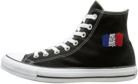 Shenigon Fighting French Canvas Shoes High Top Design Black Sneakers Unisex Style