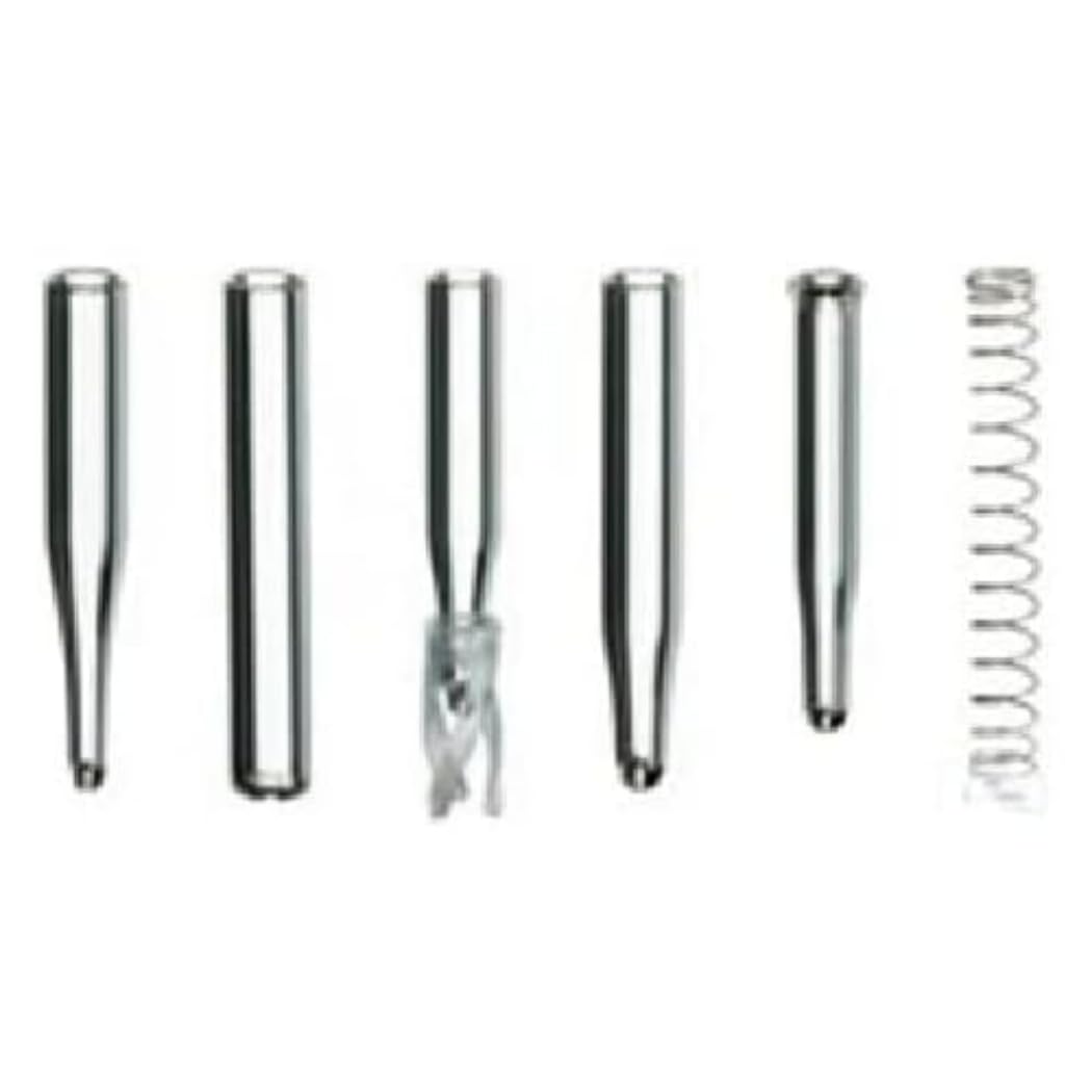 Neolab 7 0661 Micro Inserts, Clear Glass, Base Plate with Hole, 0.2 ml (Pack of 100)