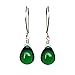 Kahili Creations Handmade Green Glass Drop Earrings Dangle Sterling Silver