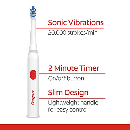 Colgate, 360 Advanced Whitening Sonic Battery Power Toothbrush with