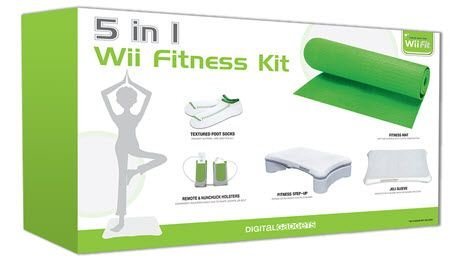 Digital Gadgets 5 in 1 Nintendo Wii Fitness Accessory Kit Exercise Yoga Mat Green