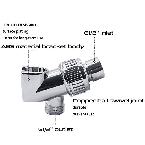 Sugelary Shower Head Holder Adjustable Universal for Handheld Shower Head Shower Arm Mount Polished Chrome (1)