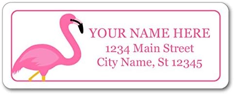 Personalized Return Address Labels - Pink Flamingo Decor Design - 60-1000 Custom Self-Adhesive Stickers