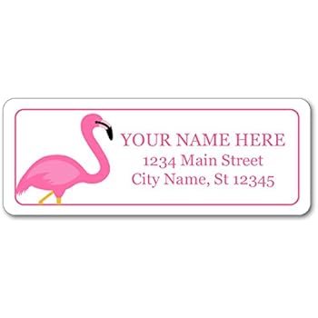 Amazon.com : Personalized Return Address Labels - Pink Flamingo Decor