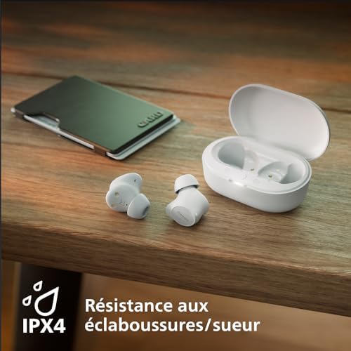 TAT1209WT True Wireless in Ear Bluetooth Headphones - Small Buds. Great Value Natural Sound. Dynamic Bass, Pocket-Sized Charging Case, Clear Calls - White