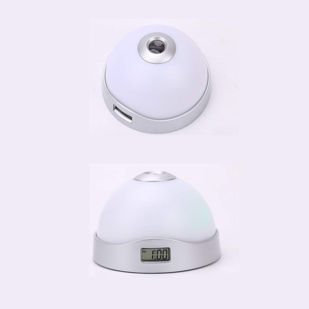OENEW Projection Clock,Creative LED Projection Digital Alarm Clock with Colorful Starry Sky for Bedroom,Kitchen and Office (White)