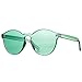 Pro Acme One Piece Design Rimless Sunglasses Ultra-Bold Colorful Mono Block (Green