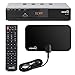Viewtv AT-163 ATSC Digital TV Converter Box Bundle with ViewTV Flat HD Digital Indoor TV Antenna and ViewTV HDMI Cable w/Recording PVR Function/HDMI Out/Coaxial Out/Composite Out/USB Input