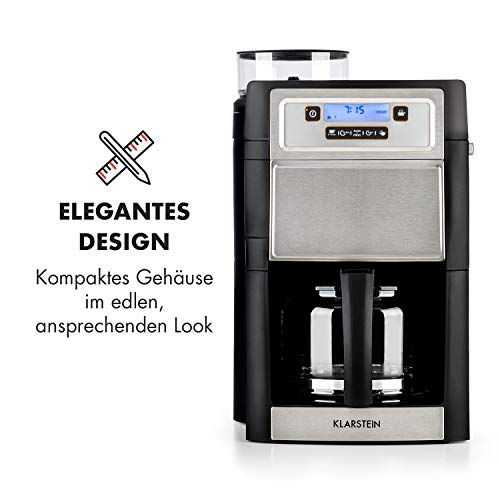 Klarstein 1,25L Kaffeemaschine mit Mahlwerk & Timer, Kaffeemaschine Filtermaschine mit Aktivkohlefilter, 1000W Filter… – Bild 4