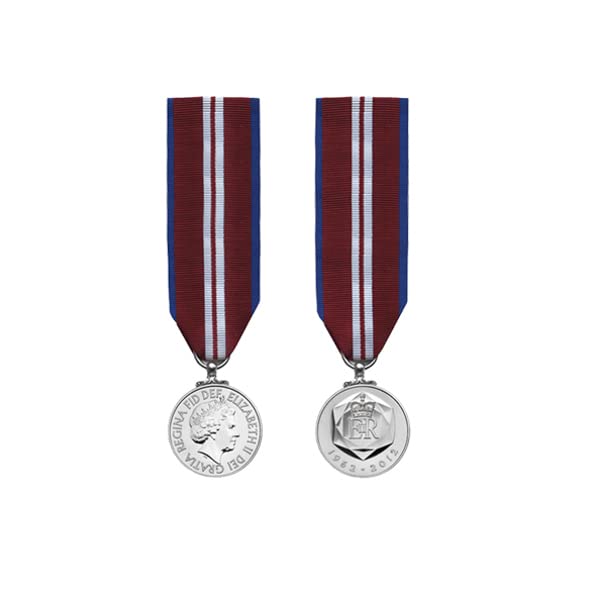 2012 QUEEN`S DIAMOND JUBILEE MEDAL - MINIATURE FOR MESS DRESS WEAR with 6" Ribbon