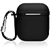 The OAKS Improved Airpods Case Protective Cover Skin with Lockable Carabiner and Airpods Strap Compatible with Airpods Charger Case (5 Colours Available) (Black)