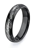 Lord of the Rings Black Tungsten One Ring Size 8, 9, 10, 11, 12, 13